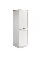 Armário torre com duas portas para cozinha na cor branco lavado com honey / coleção Alma	